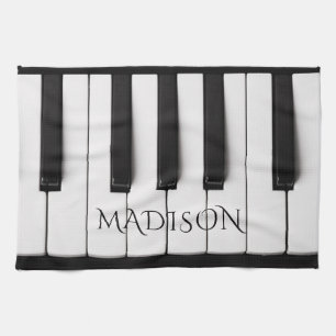Piano Keys nom personnalisé serviette de cuisine