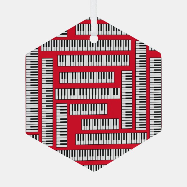 Piano Keys Ornament Aus Glas (Rückseite)