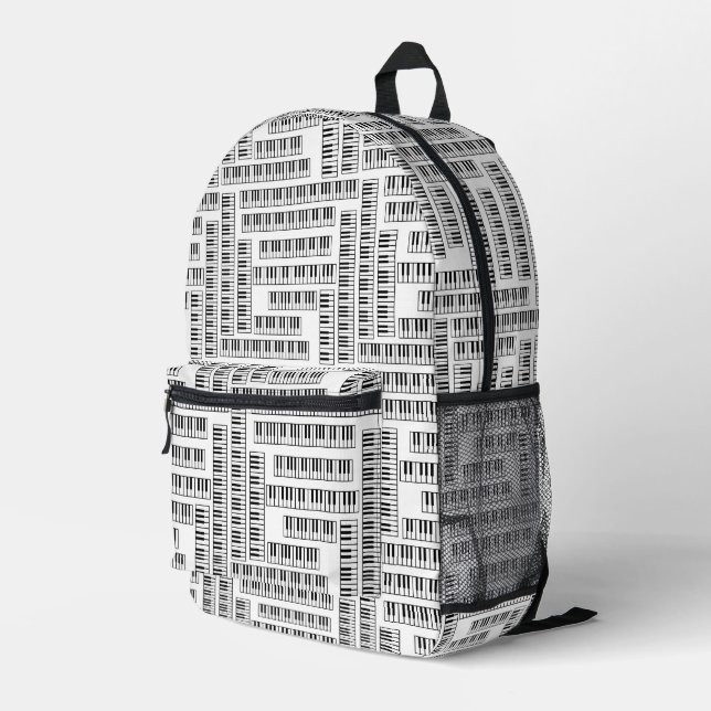 Piano Keys Pattern Bedruckter Rucksack (Rückseitige Ecke Rechts)