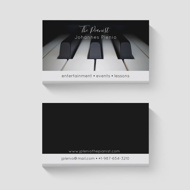 Piano Keys Pianist Business Card Visitenkarte (Von Creator hochgeladen)