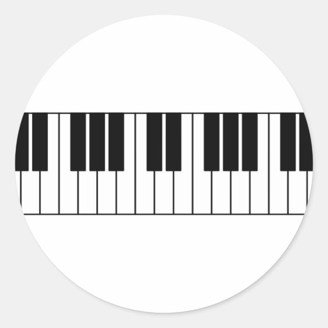 Piano Keys Runder Aufkleber (Vorderseite)