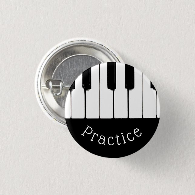 Piano Keys, Schwarz und Weiß, "Übung" Button (Vorne & Hinten)