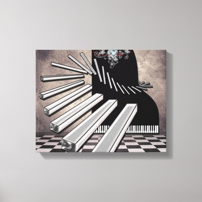Piano Keys Surreal Music Fantasy Leinwanddruck (Vorderseite)