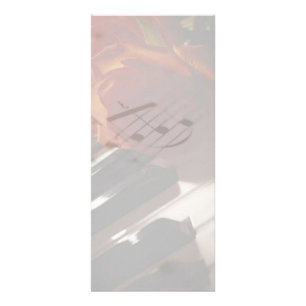 Piano Keys und Rose Rack Card Werbekarte