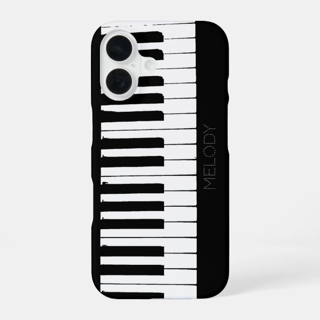 Piano Keys | Vertical | Customizable iPhone 16 Hülle (Rückseite)
