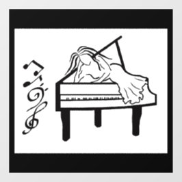 Piano Lady Fensteraufkleber