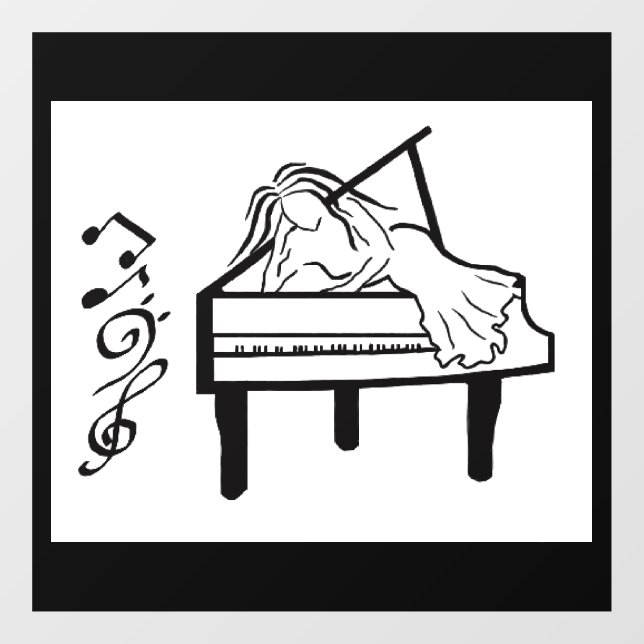 Piano Lady Fensteraufkleber (Blatt)