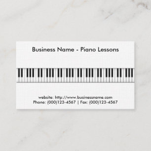 Piano Lessons Visitenkarte: Piano 3D-Modell Visitenkarte
