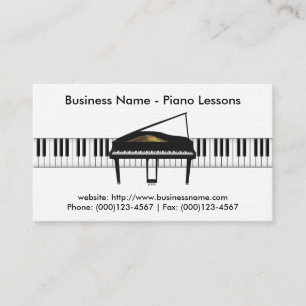 Piano Lessons Visitenkarte: Piano 3D-Modell Visitenkarte