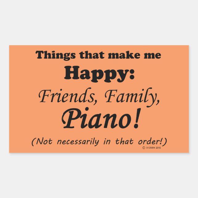 Piano macht mich glücklich rechteckiger aufkleber (Vorderseite)
