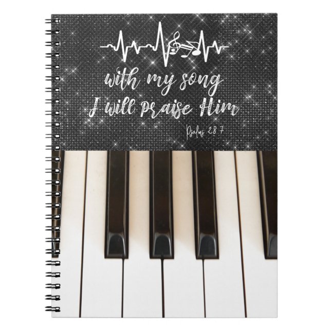 PIano mit Psalms Scripture Notizblock (Vorderseite)