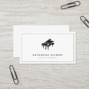 Piano Moderne Minimalistische White Business Card Visitenkarte