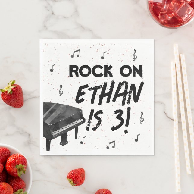 Piano Music Birthday Party Paper Napkins Serviette (Beispiel)