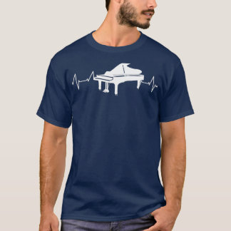 Piano Music Keyboard Heartbeat T Shirt Piano Music