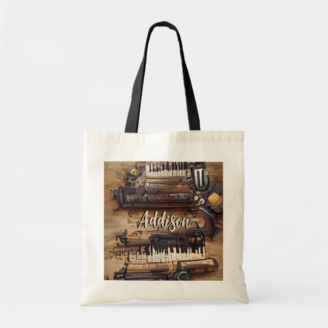 Piano Music Personalisiert Tote Bag Tragetasche (Vorne)