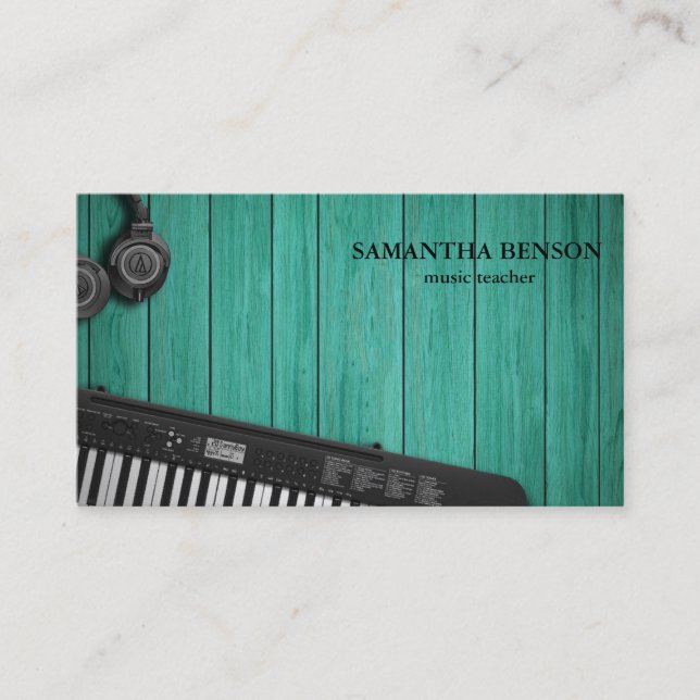 Piano musicien Carte de visite avec note de musiqu (Devant)