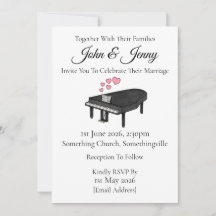 Piano Musiciens Faire-part de mariage contemporain