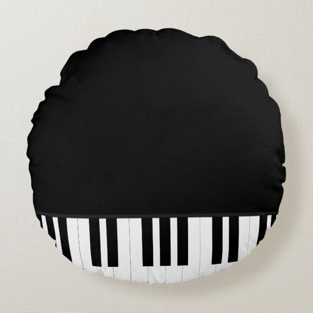 PIANO-MUSIK RUNDES KISSEN (Vorderseite)