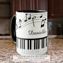 Piano-Musiknoten Personalisierte Farbgebung Tasse