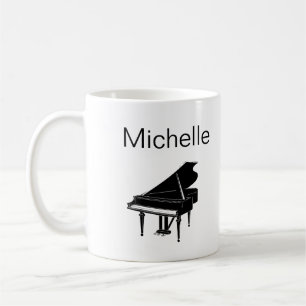 Piano Musiknoten Script Name Schwarz-weiß Coffee m Kaffeetasse