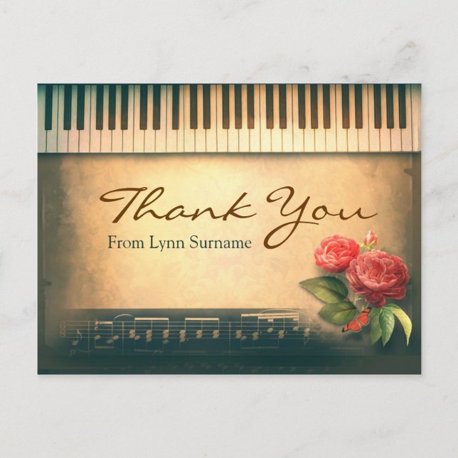 piano musique cartes postales vintages (Devant)