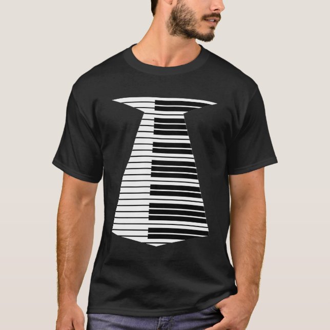 Piano Neck Tie Funny Humors Keyboard Music Playe T-Shirt (Vorderseite)