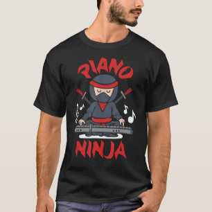 Piano Ninja - Keyboard Player Keyboarder Tastatur T-Shirt