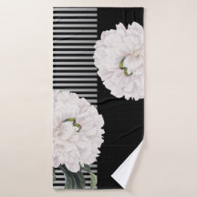 Piano noir blanc de pivoine