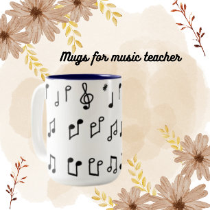 Piano Notes Modernes Musikinstrument Zweifarbige Tasse