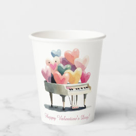 Piano of Love Hearts Valentine's Day Pappbecher
