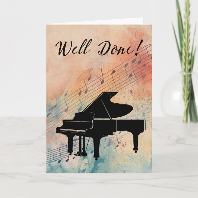 Piano Performance Herzlichen Glückwunsch zu Waterc Karte (Vorderseite)