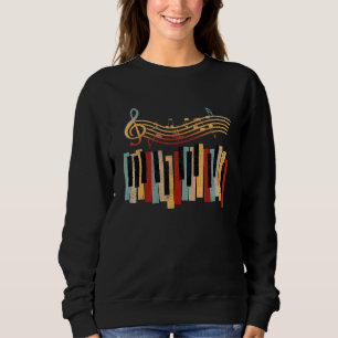 Piano Piano Keyboard Synthesizer und Treble Clef Sweatshirt