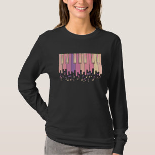Piano Piano Keyboard Synthesizer und Treble Clef T-Shirt