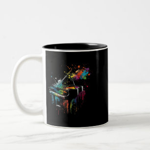 Piano Piano Splash Art Jazz Komponist Zweifarbige Tasse