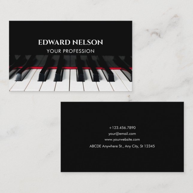 Piano Piano Visitenkarte (Vorne/Hinten)