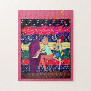 Piano Player and Musiknotens 2 Jigsaw Puzzle