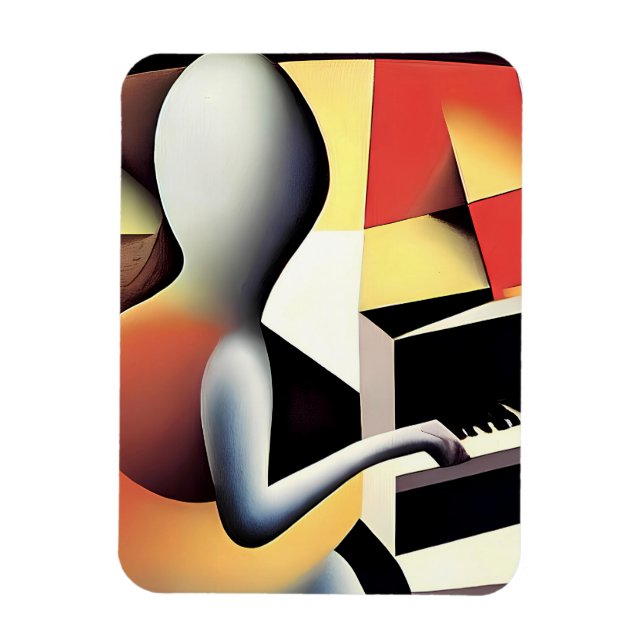 Piano Player - Art von Airbrush Magnet (Vertikal)