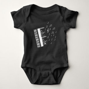 Piano Player Flying Musiknote Bird Pianist Baby Strampler