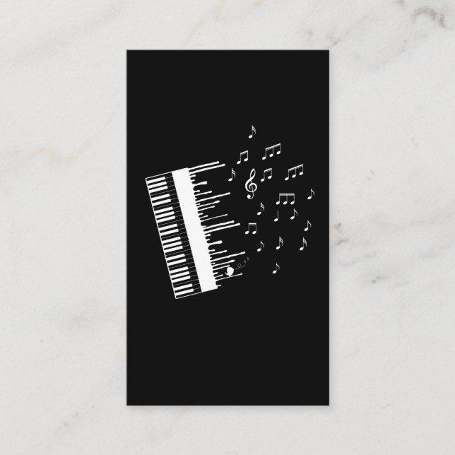 Piano Player Flying Musiknote Bird Pianist Visitenkarte (Vorderseite)