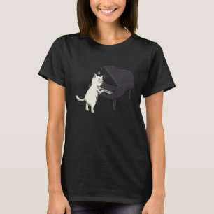 Piano Player Musiker Komponist Treble Cat Whispere T-Shirt