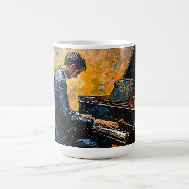 Piano Player - Ölgemälde Kaffeetasse (Mittel)