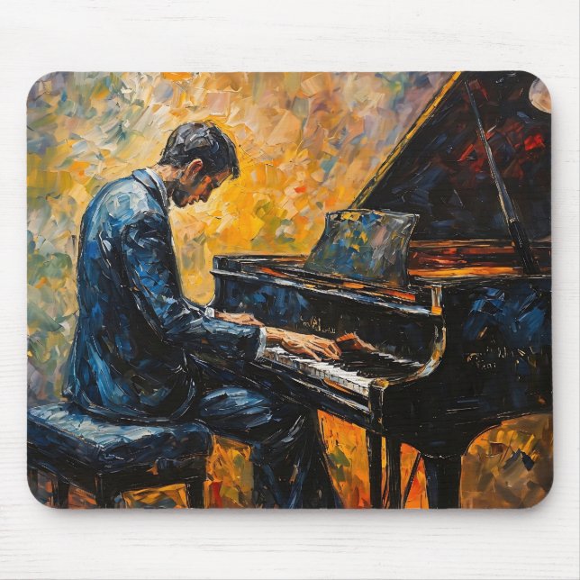 Piano Player - Ölgemälde Mousepad (Vorne)