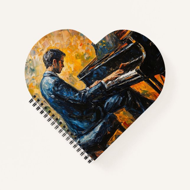 Piano Player - Ölgemälde Notizbuch (Vorderseite)