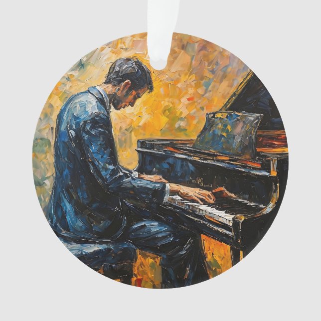 Piano Player - Peinture à l'huile (devant)