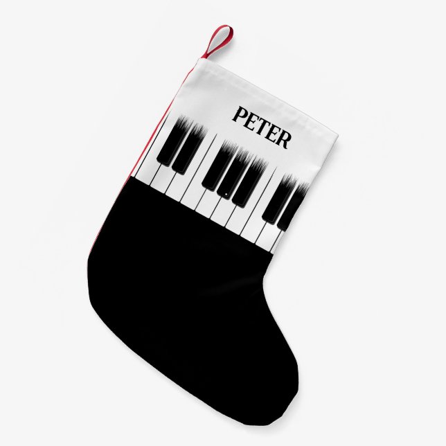Piano Player Pianist Keyboard Kleiner Weihnachtsstrumpf (Vorderansicht (hängend))