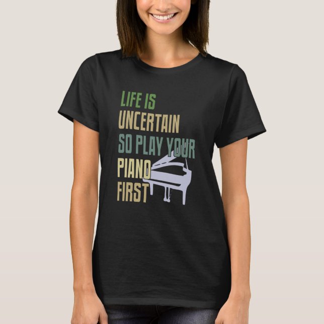 Piano Player Retro Style T-Shirt (Vorderseite)