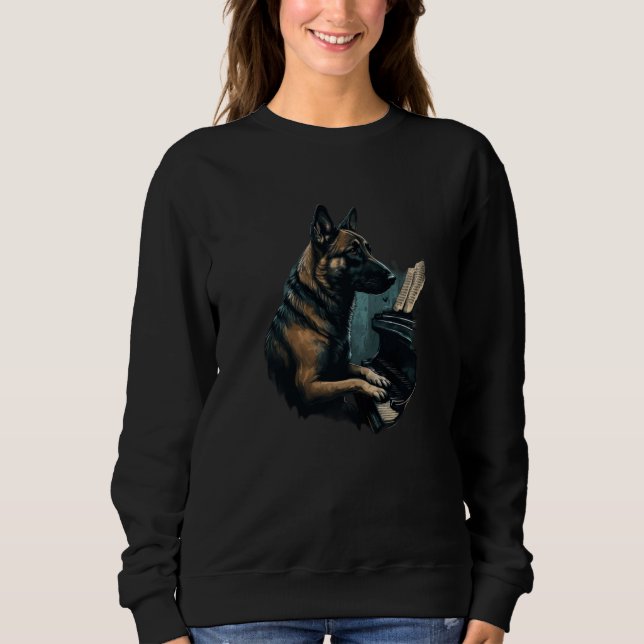 Piano playing Belgian Malinois Sweatshirt (Vorderseite)