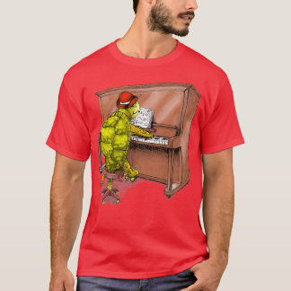 Piano Playing Turtle Art T-Shirt
