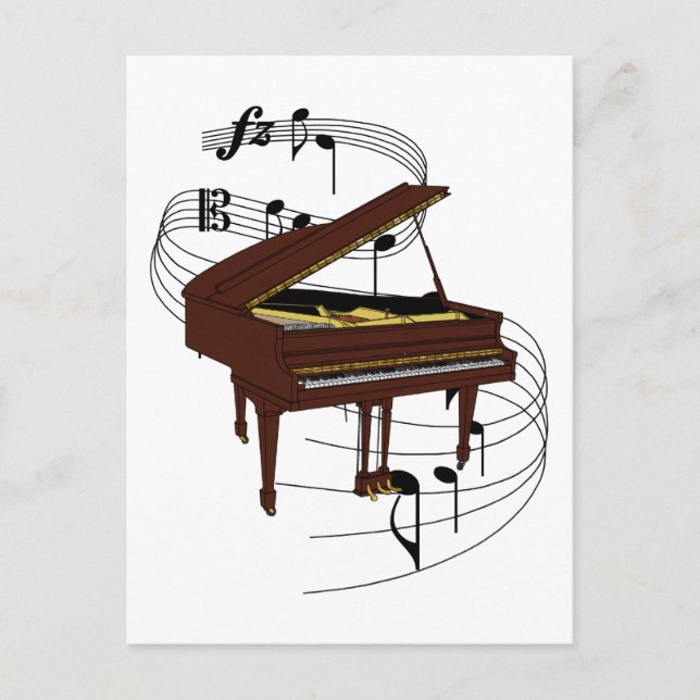 Piano Postkarte (Vorderseite)