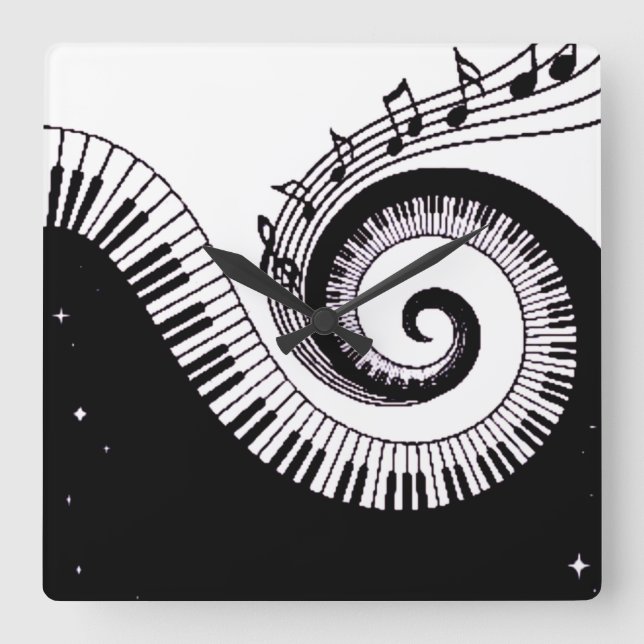 Piano Quadratische Wanduhr (Vorderseite)